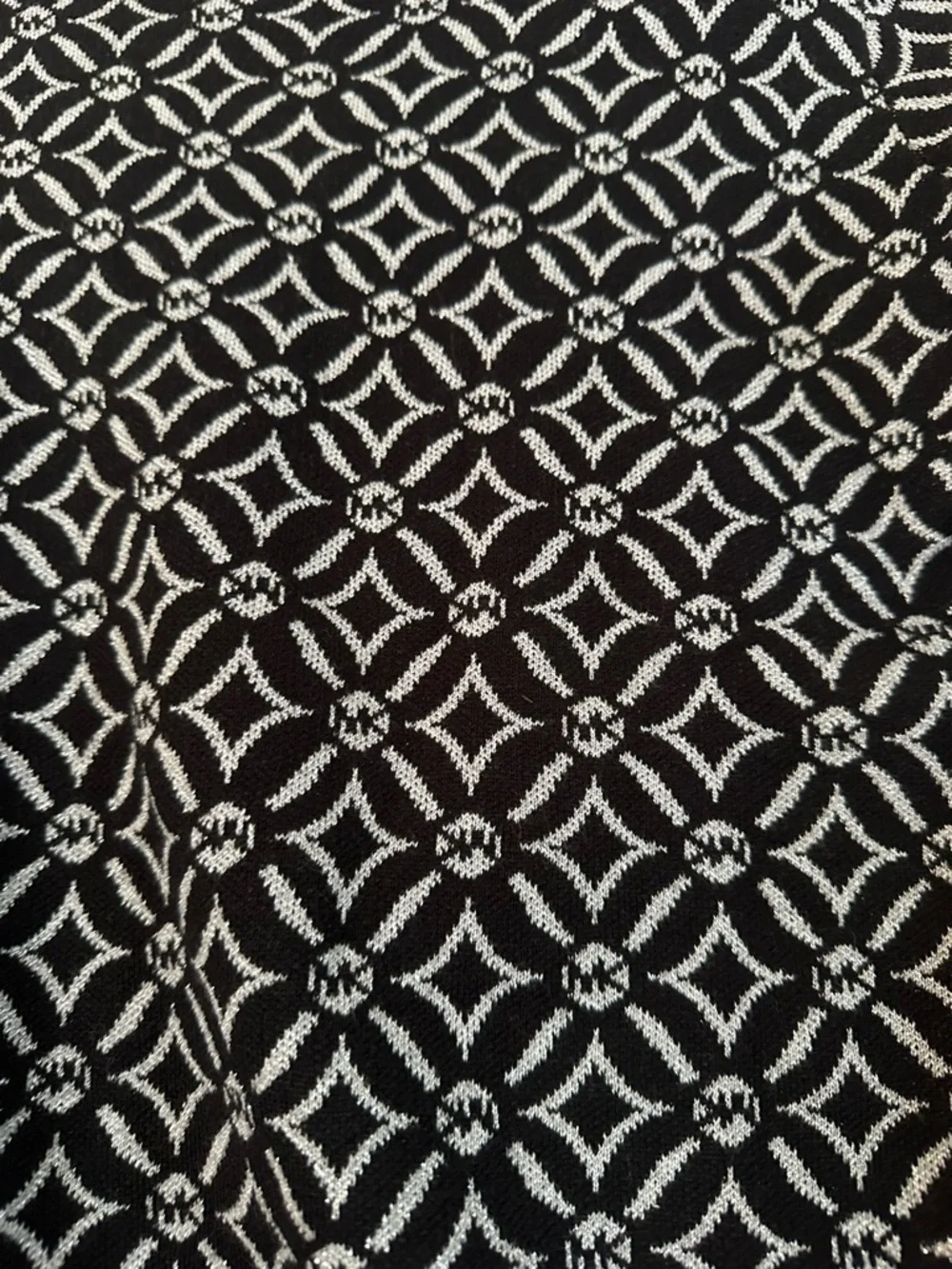 Michael Kors Women's Black and Silver Geometric Pattern Sweater - Picture 2 of 3